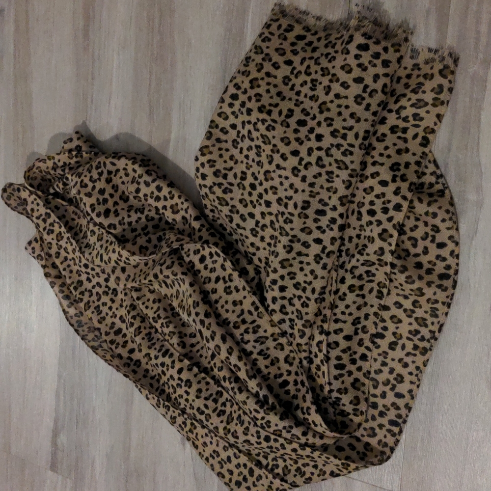 J. Crew Leopard Print Scarf in Tan and Black